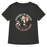 Outside I'm Hootin' Inside I'm Hollerin' Women's V-Neck Tee