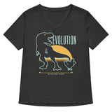Dinosaur Evolution Women's V-Neck Tee