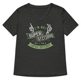I'm Not Superstitious, But I Am A Little Stitious Women's V-Neck Tee