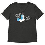 Unicorns Are Just Horny Ponies Women's V-Neck Tee