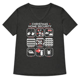 Christmas Home Security Women's V-Neck Tee