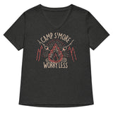 Camp S'more Worry Less Women's V-Neck Tee