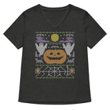 Ugly Halloween Sweater Women's V-Neck Tee