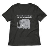 Elephants Never Forgive Women's V-Neck Tee