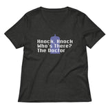 Knock Knock! Who's There? The Doctor Women's V-Neck Tee