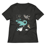 Cryptids In Space Women's V-Neck Tee