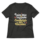 I Just Like To Smile Smiling's My Favorite Women's V-Neck Tee