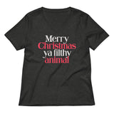 Merry Christmas Ya Filthy Animal Women's V-Neck Tee