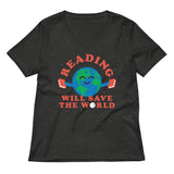 Reading Will Save The World Women's V-Neck Tee
