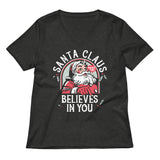 Santa Claus Believes In You Women's V-Neck Tee