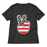 USA Peace Women's V-Neck Tee