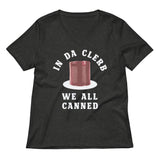 In Da Clerb We All Canned Women's V-Neck Tee