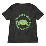 I'll Get There When I Get There Women's V-Neck Tee