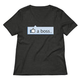 Like A Boss Thumbs Up Women's V-Neck Tee