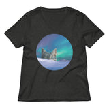 Meowthern Lights Women's V-Neck Tee