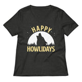 Happy Howlidays Women's V-Neck Tee