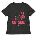 Just A Bit Outside Women's V-Neck Tee