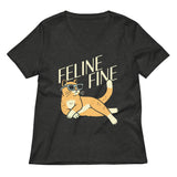 Feline Fine Women's V-Neck Tee
