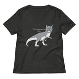 Purrannosaurus Rex Women's V-Neck Tee