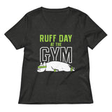 Ruff Day At The Gym Women's V-Neck Tee
