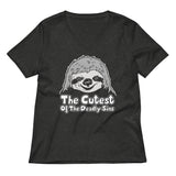 Sloth, The Cutest Of The Deadly Sins Women's V-Neck Tee