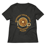 Support Your Local Breakfast Place Women's V-Neck Tee