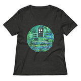 Water Lilies Police Box Women's V-Neck Tee