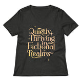 Quietly Thriving In Fictional Realms Women's V-Neck Tee