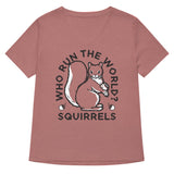 Who Run The World? Squirrels Women's V-Neck Tee