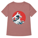 Big Wave Cats Women's V-Neck Tee