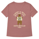 There's A Bear Behind You, 100% Behind You Women's V-Neck Tee