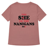 The She To The Nanigans Women's V-Neck Tee