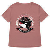 Orcas Don't Get Mad They Get Even Women's V-Neck Tee
