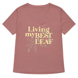 Living My Best Leaf Women's V-Neck Tee