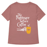 The Nightmare Before Coffee Women's V-Neck Tee