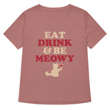 Eat Drink & Be Meowy Women's V-Neck Tee