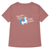 Unicorns Are Just Horny Ponies Women's V-Neck Tee