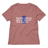 Knock Knock! Who's There? The Doctor Women's V-Neck Tee