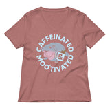 Caffeinated & Moo'tivated Women's V-Neck Tee