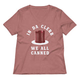 In Da Clerb We All Canned Women's V-Neck Tee