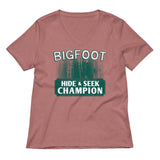Bigfoot Hide And Seek Champion Women's V-Neck Tee
