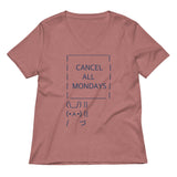 Cancel All Mondays Bunny Women's V-Neck Tee