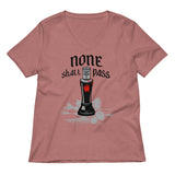 None Shall Pass Black Knight Women's V-Neck Tee
