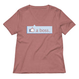 Like A Boss Thumbs Up Women's V-Neck Tee