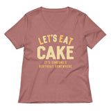 Let's Eat Cake Women's V-Neck Tee