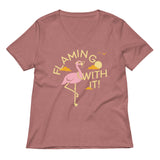 Flamingo With It Women's V-Neck Tee