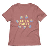 Let's Party Dice Women's V-Neck Tee