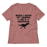 When I Grow Up I Wanna Be A Dinosaur Women's V-Neck Tee