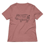 Tasty Pig Cuts Women's V-Neck Tee