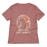 I May Forgive You But My Cat Won't Women's V-Neck Tee